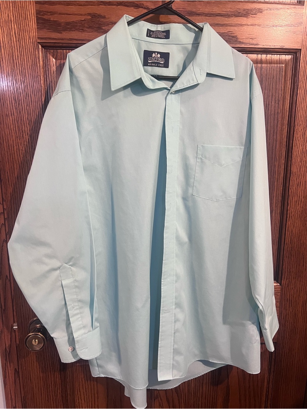 Stafford Men's Pale Mint Green Dress Shirt